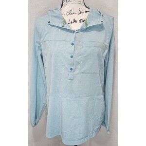 ExOfficio Wimico Hoody Women's M Baby Blue Sun Protection NWOT